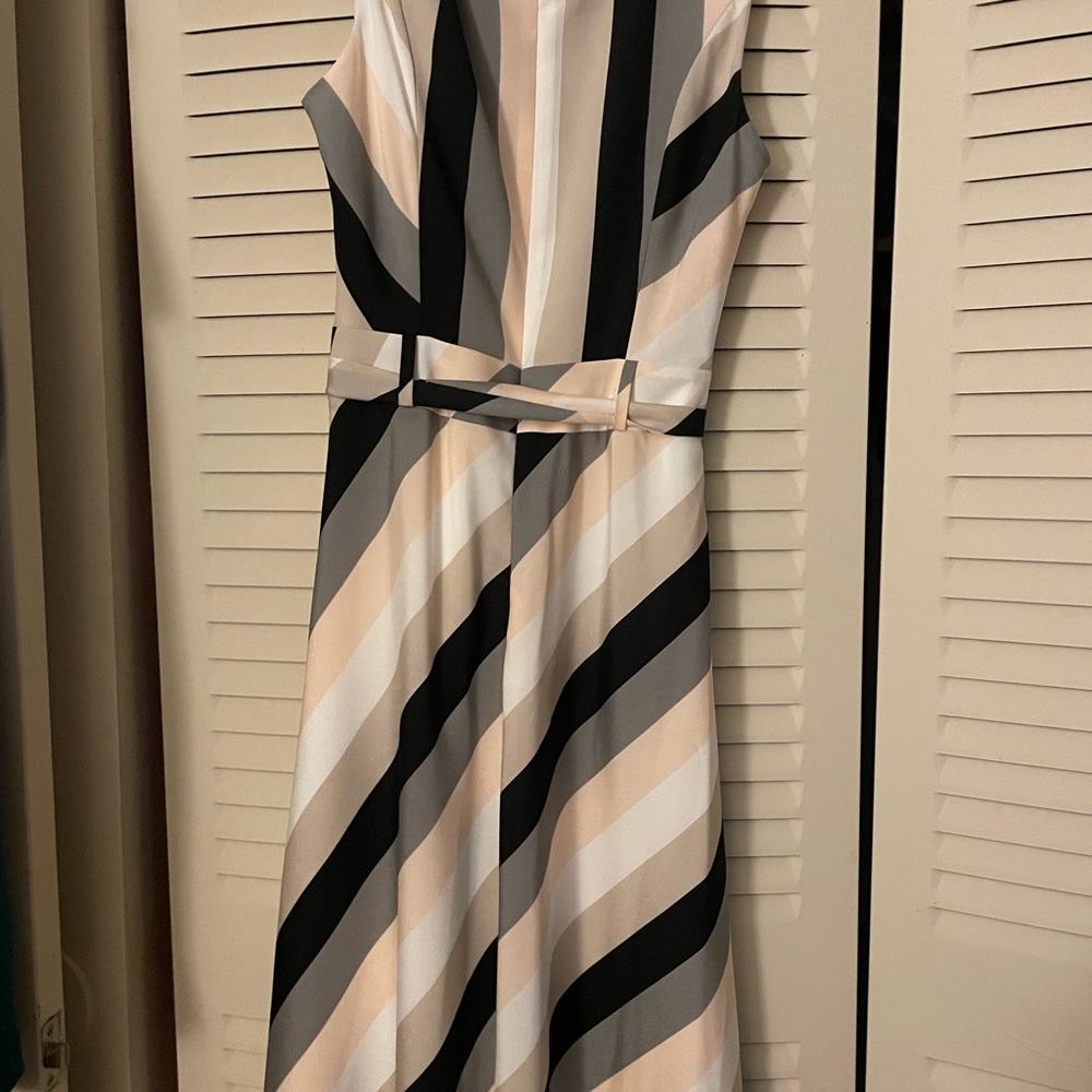 NWT: Calvin Klein Asymmetrical Strip Dress - Picture 6 of 8